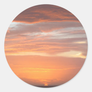 Orange Colored Sky Runder Aufkleber