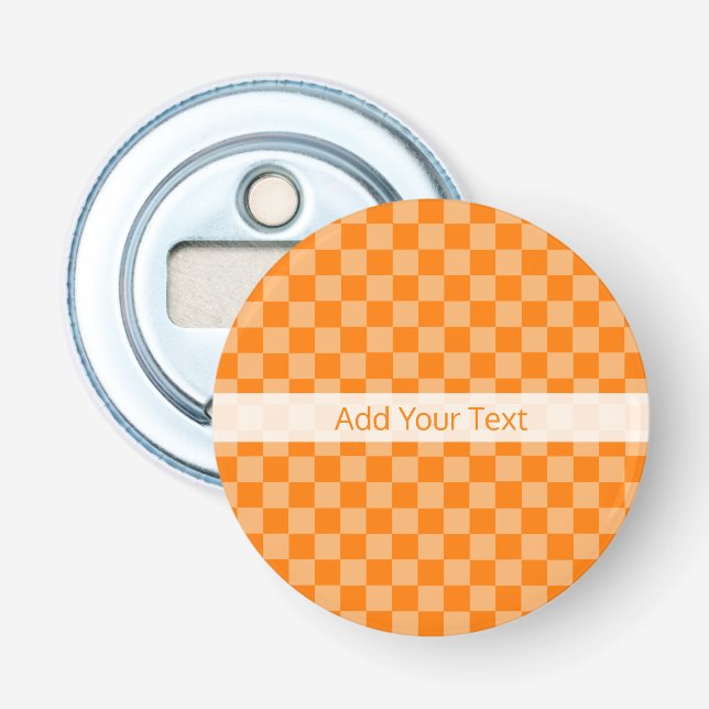 Orange Combination Checkerboard von Shirley Taylor Flaschenöffner (Vorderseite)