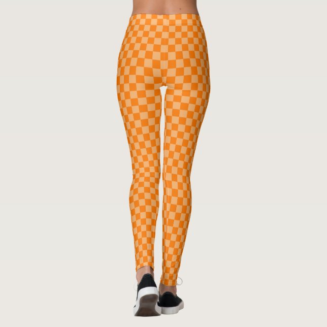 Orange Combination Checkerboard von Shirley Taylor Leggings (Rückseite)