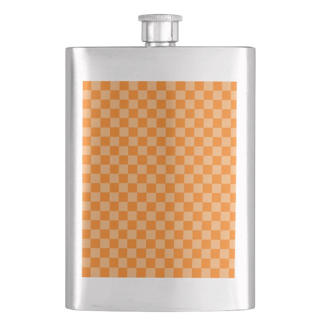 Orange Combination Checkerboard von ShirleyTaylor Flachmann (Vorderseite)