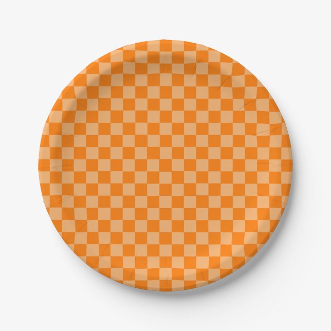 Orange Combination Checkerboard von ShirleyTaylor Pappteller (Vorderseite)