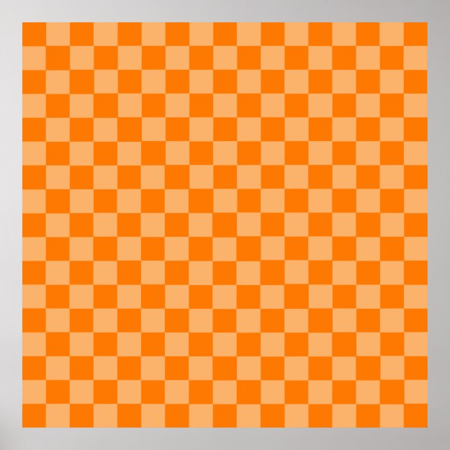 Orange Combination Checkerboard von ShirleyTaylor Poster (Vorne)