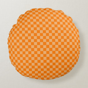 Orange Combination Classic Checkerboard STaylor Rundes Kissen