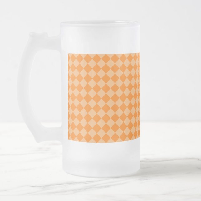 Orange Combination Diamond Pattern von STaylor Mattglas Bierglas (Links)