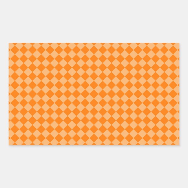 Orange Combination Diamond Pattern von STaylor Rechteckiger Aufkleber (Vorderseite)
