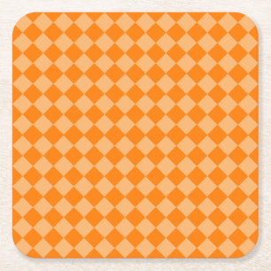 Orange Combination Diamond Pattern von STaylor Rechteckiger Pappuntersetzer