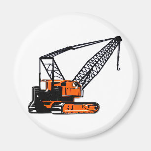 Orange Construction Crane Magnet