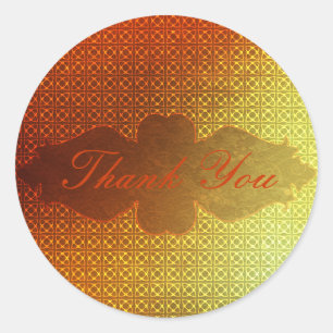Orange Contemporary Celtic Pattern Runder Aufkleber