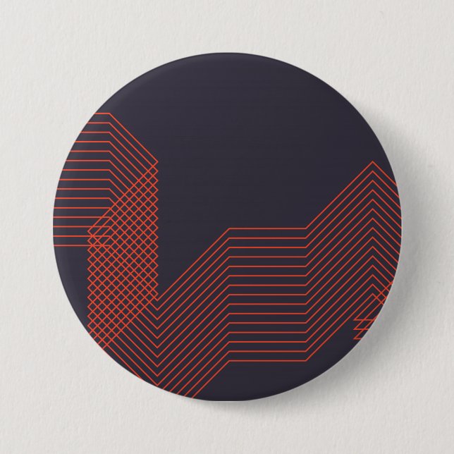 Orange coole, trendige Dekoration Button (Vorderseite)