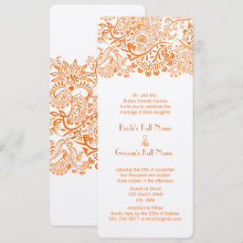 Orange Coral Love Bird Wedding Einladung