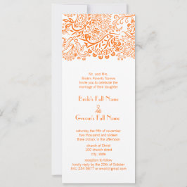 Orange Coral Love Bird Wedding Einladung