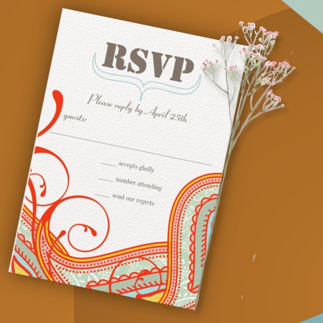 Orange Coral Terracotta Paisley Wedding (Von Creator hochgeladen)
