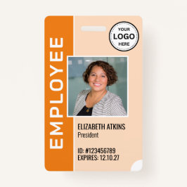 Orange Corporate Logo Mitarbeiter Foto Abzeichen Ausweis