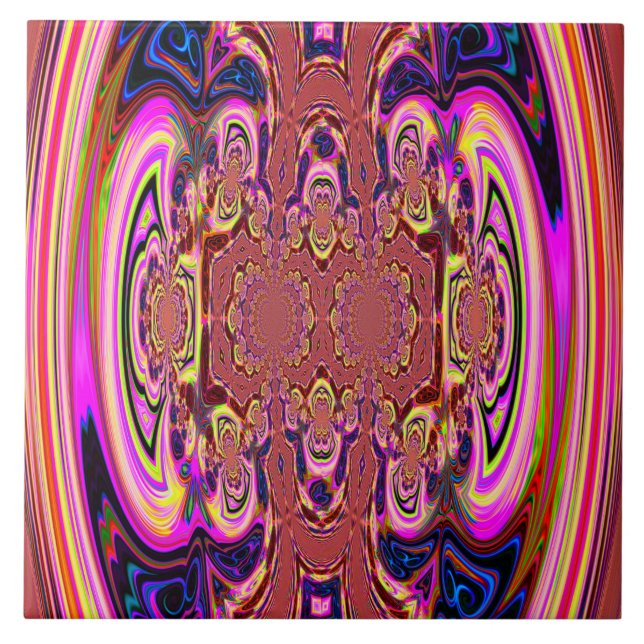 Orange Cosmic Spectacular Tile Fliese (Vorderseite)