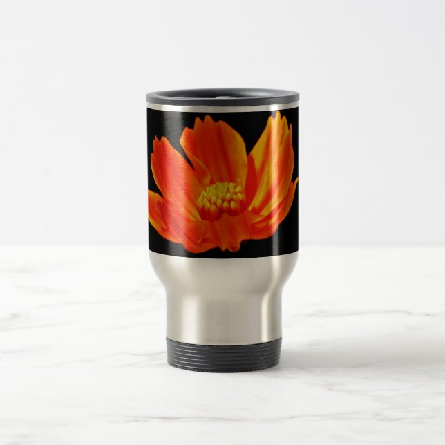 Orange Cosmos Blume Reisebecher (Mittel)