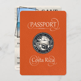 Orange Costa Rica Passport Save The Date