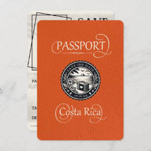 Orange Costa Rica Passport Save The Date
