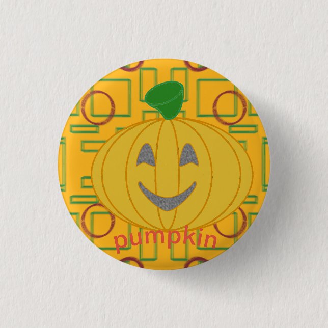 Orange Costume Design Happy Pumpkin Day Button (Vorderseite)