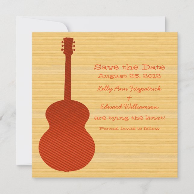 Orange Country Gitarre Save the Date einladen (Vorderseite)