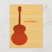Orange Country Gitarre Tischnummer Postkarte