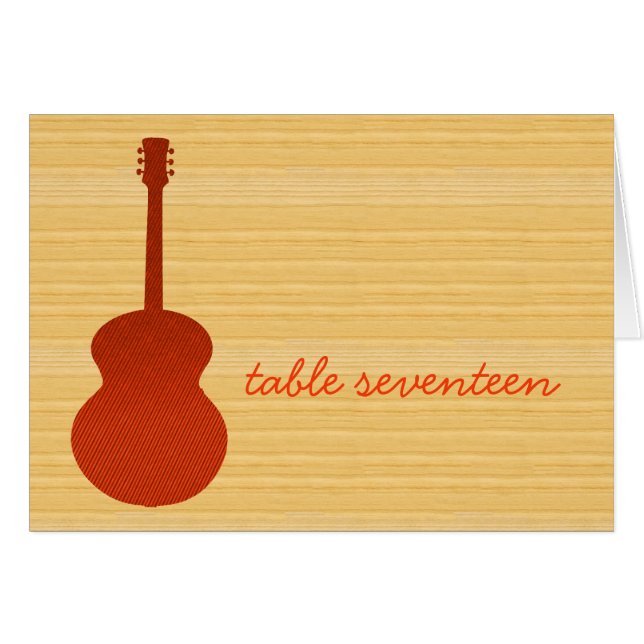 Orange Country Guitar Tischnummer Card (Vorderseite (Horizontal))
