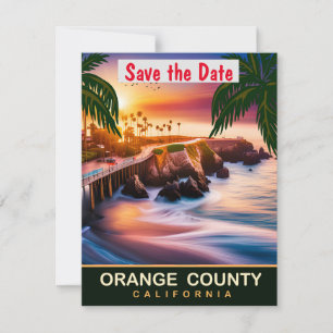 Orange County Kalifornien Klippen-Hochzeits-Einlad Save The Date