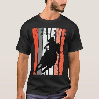 Orange Cowgirls Pferd Reiten Reiter Retro Vintage T-Shirt