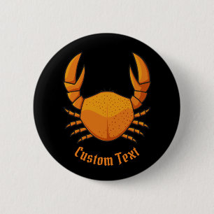 Orange Crab Button
