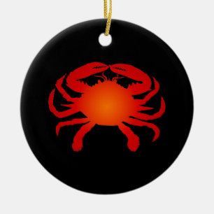 Orange Crab Keramik Ornament