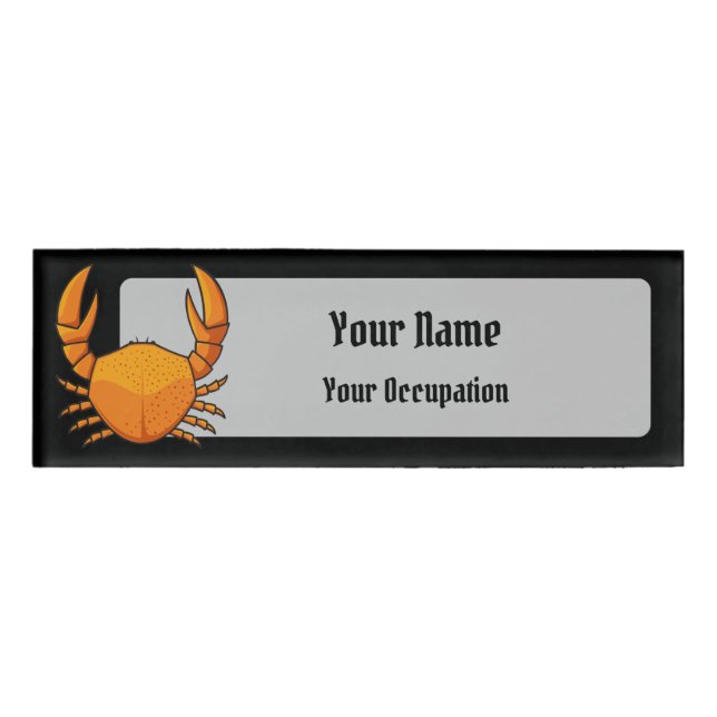 Orange Crab Namenschild (Vorderseite)