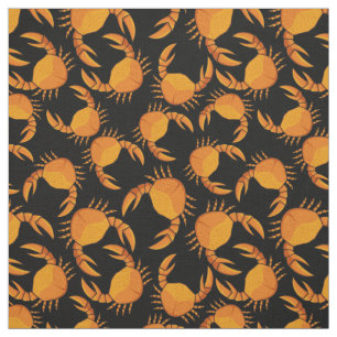 Orange Crab Pattern Stoff
