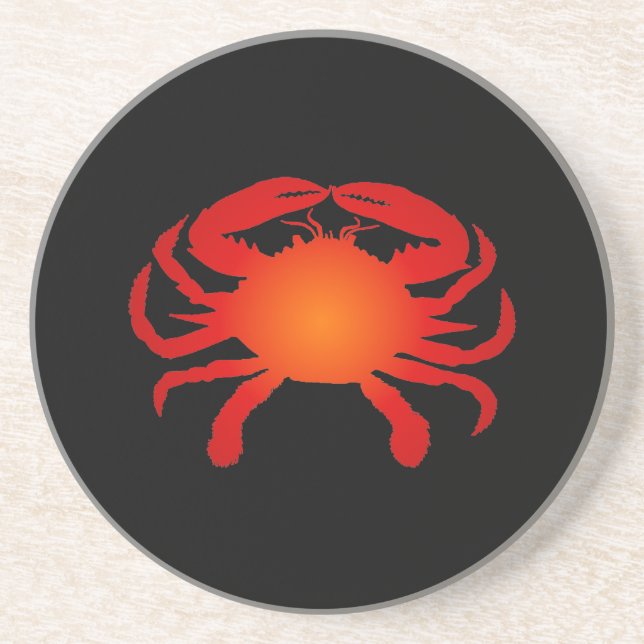 Orange Crab Sandstein Untersetzer (Vorne)