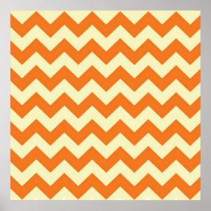 Orange Cream Citrus Zickzack ZigZag Streifen Gesch Poster