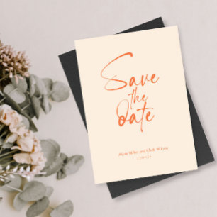 Orange Cream Minimalistische, fette, Save the Date Einladung
