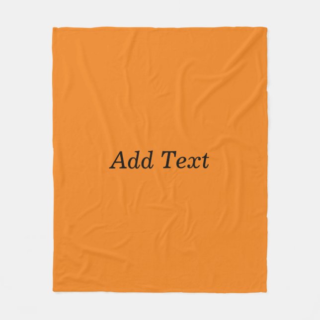 Orange Create Your Own Add Text Custom Fleecedecke (Vorderseite)