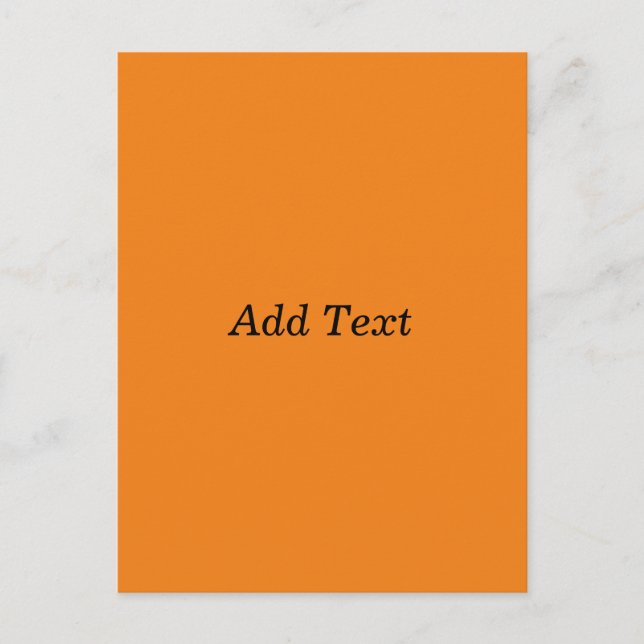 Orange Create your own Add Text Custom Postkarte (Vorderseite)