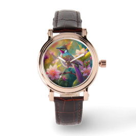 Orange Created Rainbow Jay Fantasy Bird Armbanduhr
