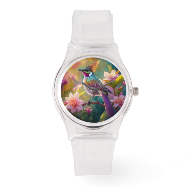 Orange Created Rainbow Jay Fantasy Bird Armbanduhr (Vorderseite)