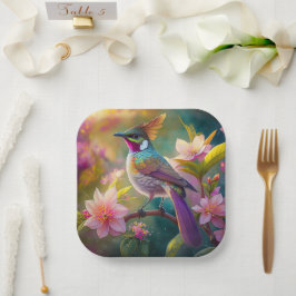 Orange Created Rainbow Jay Fantasy Bird Pappteller