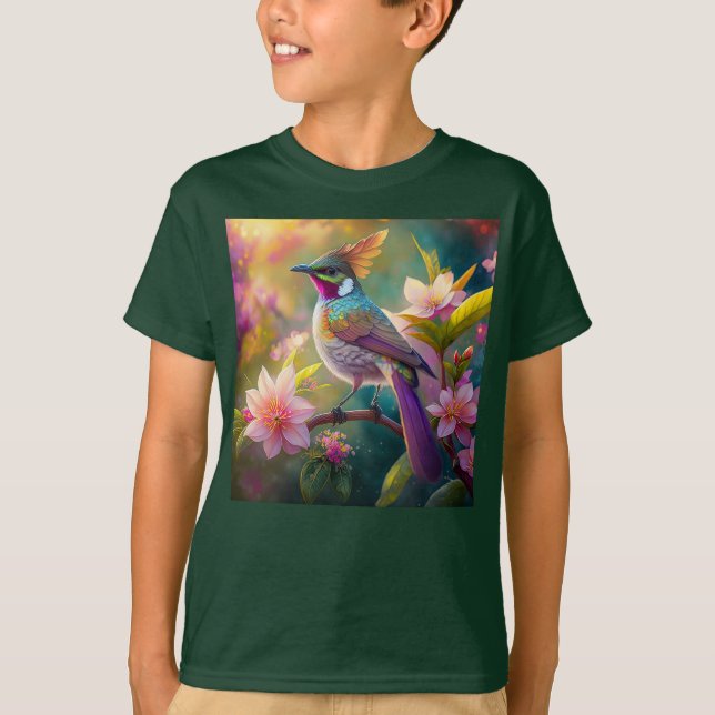 Orange Created Rainbow Jay Fantasy Bird T-Shirt (Vorderseite)