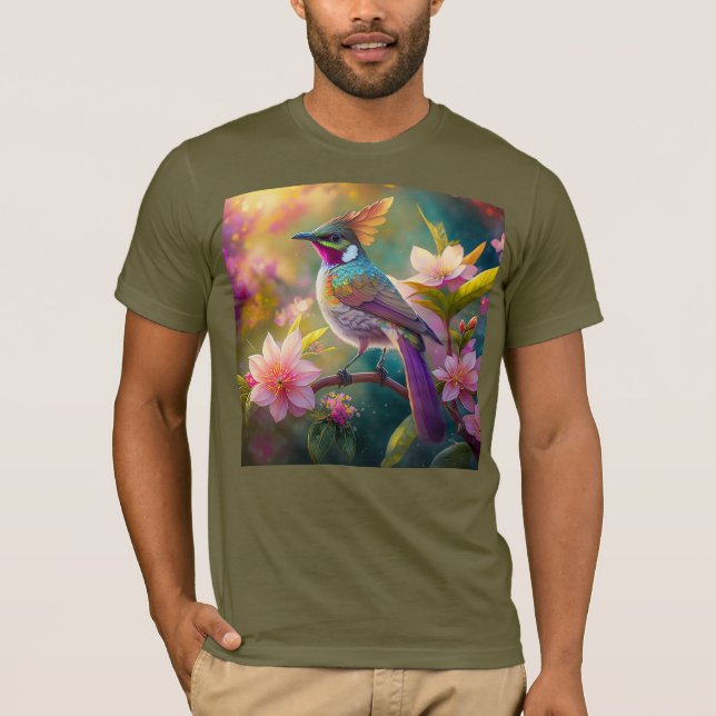 Orange Created Rainbow Jay Fantasy Bird T-Shirt (Vorderseite)