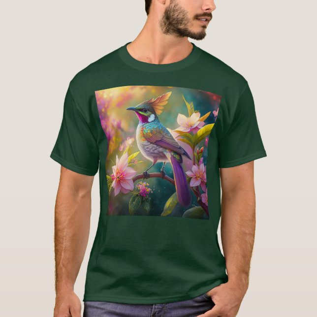 Orange Created Rainbow Jay Fantasy Bird T-Shirt (Vorderseite)