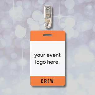 Orange Crew Staff Event Abzeichen Ausweis