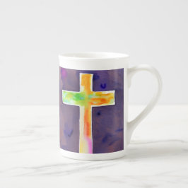 Orange Cross-Bone-China Tasse