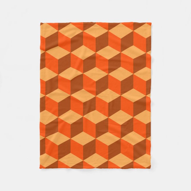 Orange Cubes Fleecedecke (Vorderseite)