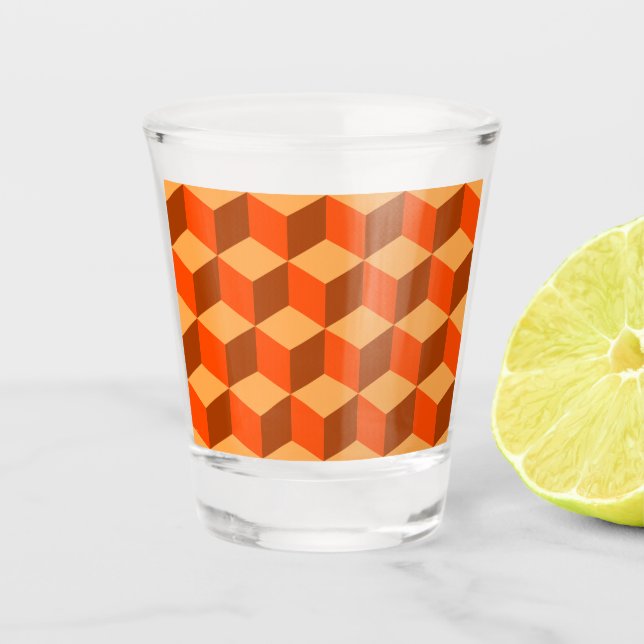 Orange Cubes Schnapsglas (Vorderseite)