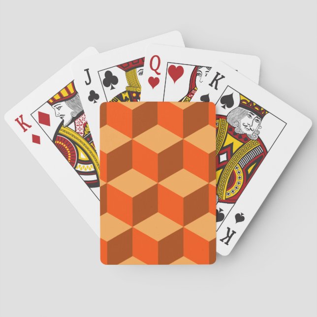 Orange Cubes Spielkarten (Rückseite)