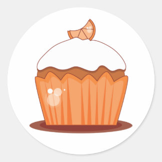 Orange Cupcake Koordination von Umschlag Aufkleber