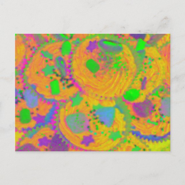 Orange Cupcakes Postkarte (Vorderseite)