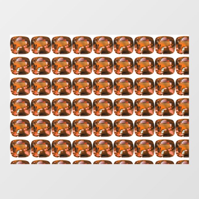 Orange Cushion-cut Pattern Fensteraufkleber (Blatt)